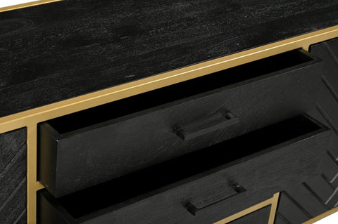 Mango Wood Sideboard Naples 210 cm Gold Mahom