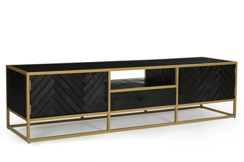 Mangohouten TV Meubel Napels 210 cm Goud Mahom