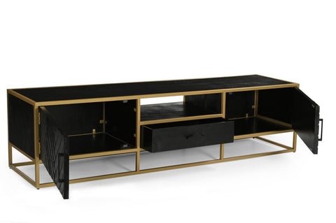 Mangohouten TV Meubel Napels 210 cm Goud Mahom