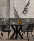 Mangohouten Eettafel Madison Black Rond Ø 110 Mahom