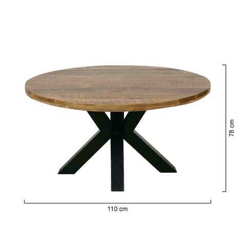 Mangohouten Eettafel Madison Rond 110 cm Mahom - MangohoutonlineMangohouten Eettafel Madison Rond 110 cm Mahom