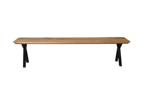 Mango wood dining room sofa Salerno X-leg, tapered 160x40 cm Mahom