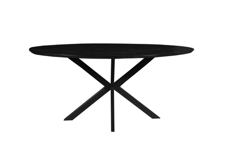 Mangohouten Eettafel Bologna Ovaal Black 160x90 cm Mahom