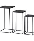 Mangohouten Bijzettafel Dayton Black (set van 3) Mahom