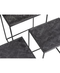 Mangohouten Bijzettafel Dayton Black (set van 3) Mahom