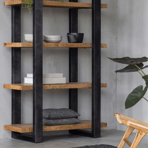 Mango wood Bookcase Durham 120 cm Mahom