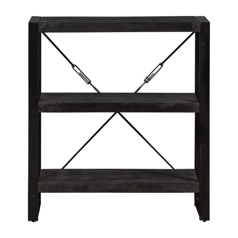 Mango Wood Bookcase Minneapolis Black 90 cm Mahom