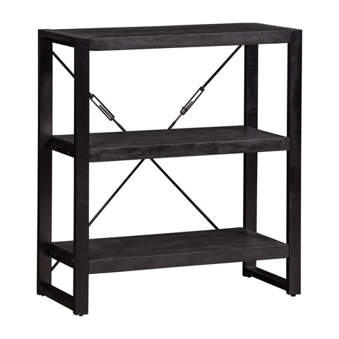 Mango Wood Bookcase Minneapolis Black 90 cm Mahom