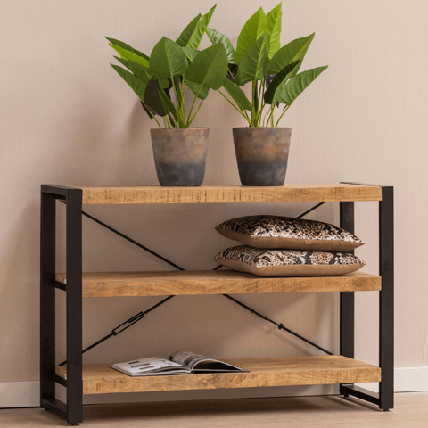 Mango Wood Bookcase Minneapolis 120 cm Low Mahom