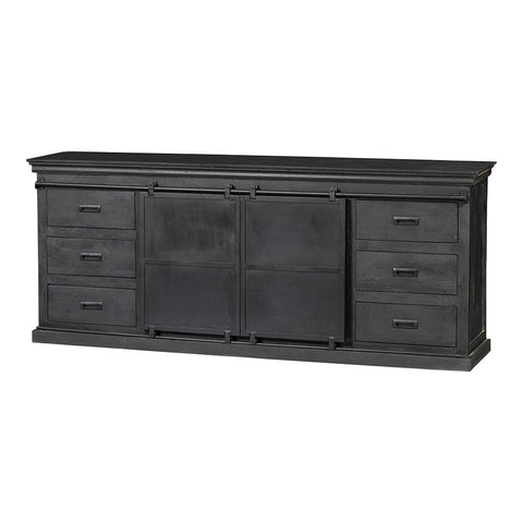 Mangohouten Dressoir Newark Black 200 cm Mahom