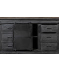 Mangohouten Dressoir Newark Black 140 cm Mahom