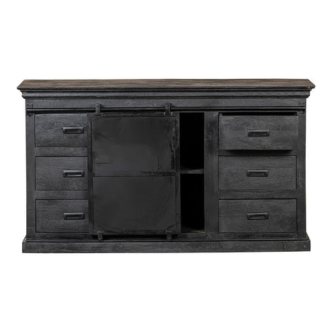 Mangohouten Dressoir Newark Black 140 cm Mahom