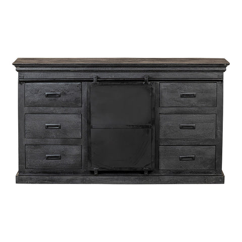 Mangohouten Dressoir Newark Black 140 cm Mahom