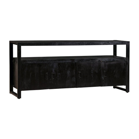 Mango Wood Sideboard Pittsburgh Black 180 cm Mahom