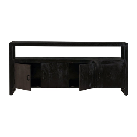 Mango Wood Sideboard Pittsburgh Black 180 cm Mahom