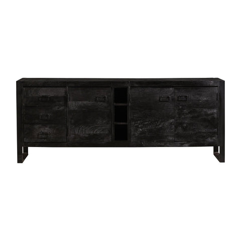 Mangohouten Dressoir Stockton Black 200 cm Mahom