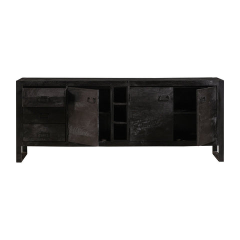 Mangohouten Dressoir Stockton Black 200 cm Mahom