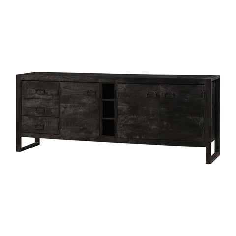 Mangohouten Dressoir Stockton Black 200 cm Mahom