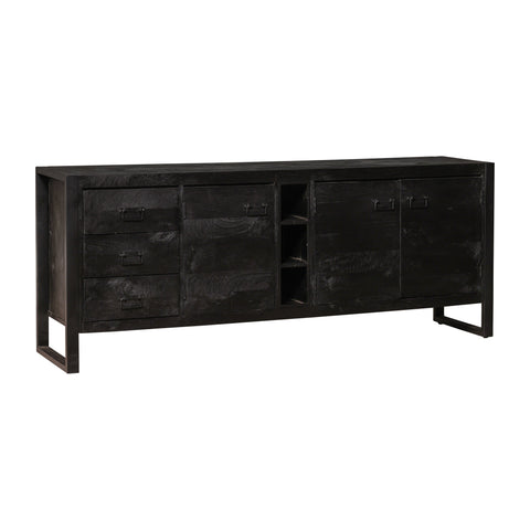 Mangohouten Dressoir Stockton Black 200 cm Mahom