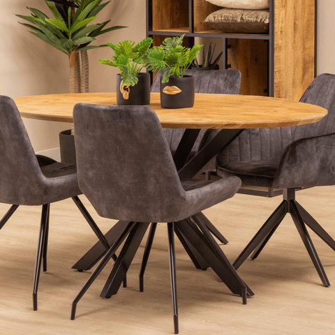 Mango wood dining table Bologna Oval 160x90 cm Mahom