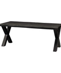 Mangohouten Eettafel Columbus Black Rechthoek 180x100 cm Mahom