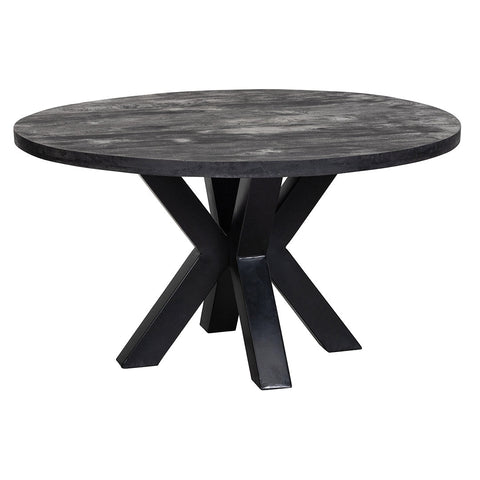 Mangohouten Eettafel Madison Black Rond Ø 140 Mahom