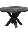 Mangohouten Eettafel Madison Black Rond Ø 110 Mahom