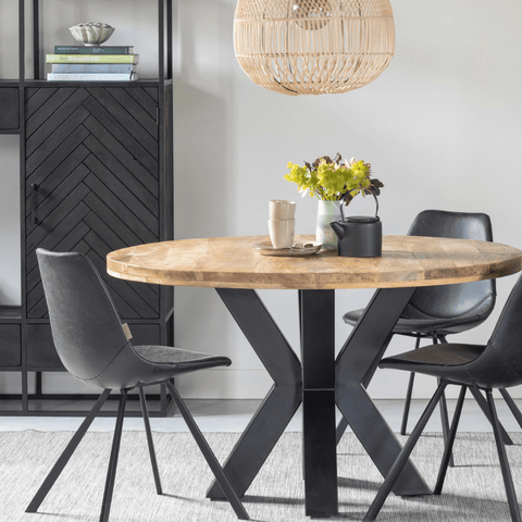 Mango wood dining table Madison Rond 110 cm Mahom