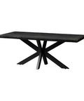 Mangohouten Eettafel Memphis Black Rechthoek 200x100 cm Mahom