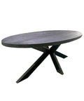 Mangohouten Eettafel Tulsa Black Ovaal 300×130 cm Mahom