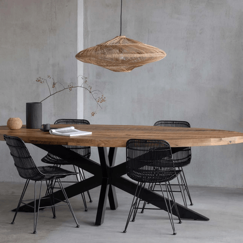 Mango wood dining table Tulsa Oval 160x90 cm Mahom