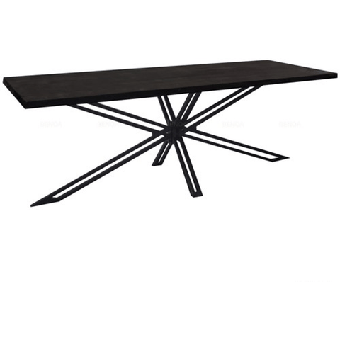 Mangohouten Eettafel Yana Black Rechthoek 220 cm Mahom