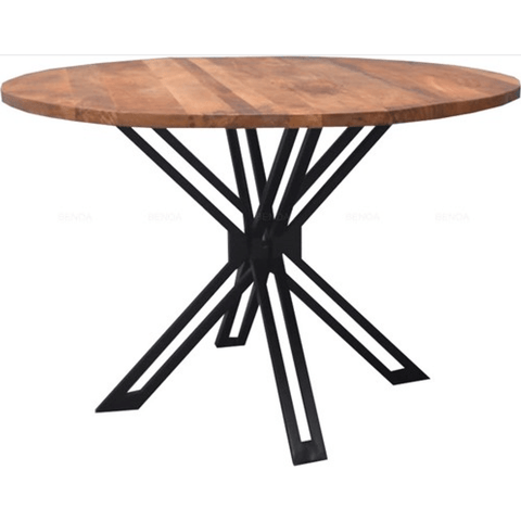 Mango wood dining table Yana Round Ø 130 cm Mahom