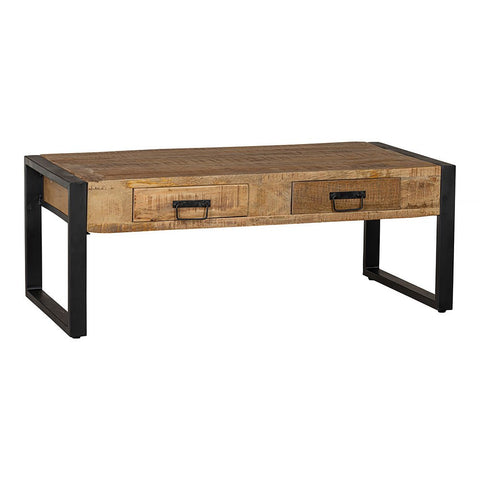 Mangohouten Salontafel Atlanta 120 cm met 2 lades Mahom