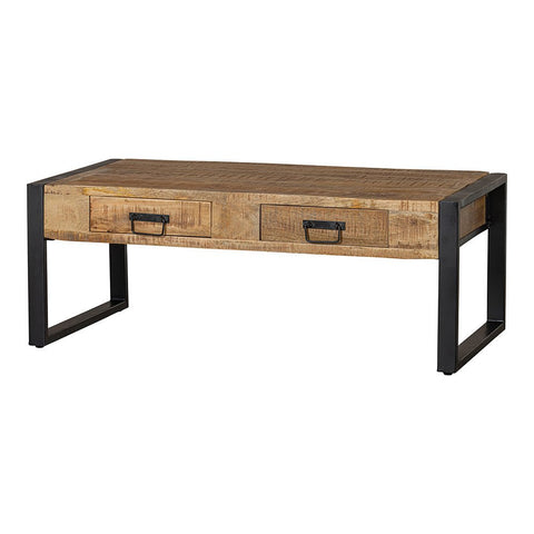 Mangohouten Salontafel Atlanta 120 cm met 2 lades Mahom