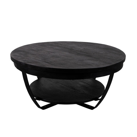 Mangohouten Salontafel Bakersfield Black 65 cm Mahom