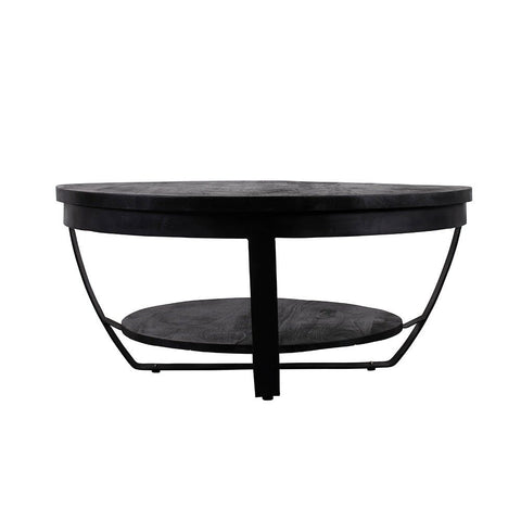 Mangohouten Salontafel Bakersfield Black 65 cm Mahom