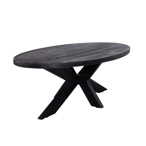 Mangohouten Salontafel Mesa Black Ovaal Mahom