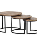 Mangohouten Salontafels Charlotte Mahom - Set van 3