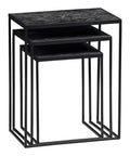 Mangohouten Salontafels Dayton Black Set van 3 Mahom