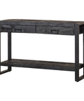 Mangohouten Sidetable Atlanta Black 2 lades 120 cm Mahom