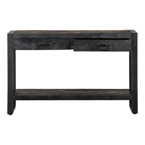 Mangohouten Sidetable Atlanta Black 2 lades 120 cm Mahom