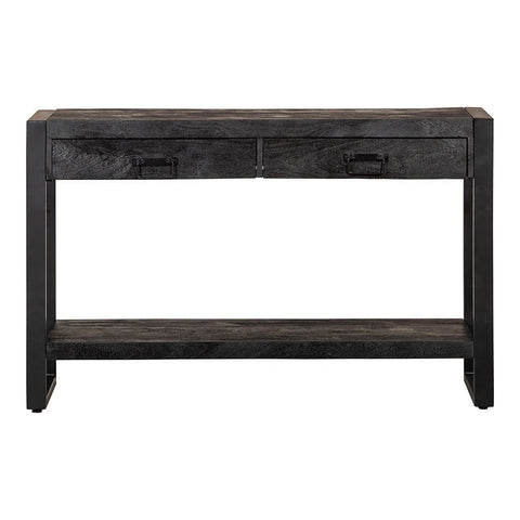 Mangohouten Sidetable Atlanta Black 2 lades 120 cm Mahom