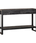 Mangohouten Sidetable Atlanta Black 2 lades 120 cm Mahom
