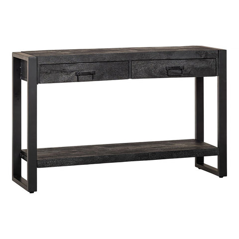 Mangohouten Sidetable Atlanta Black 2 lades 120 cm Mahom