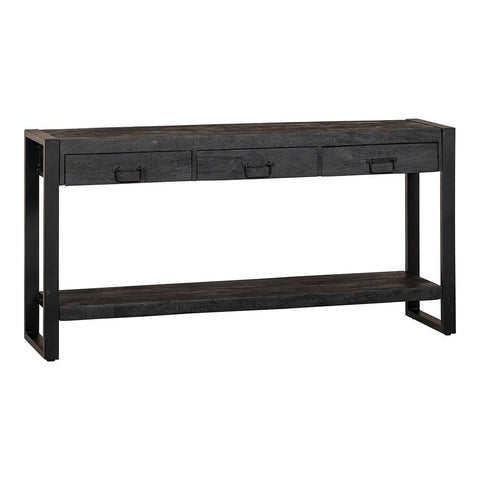 Mangohouten Sidetable Atlanta Black 3 lades 150 cm Mahom