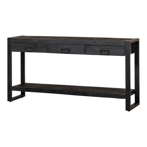 Mangohouten Sidetable Atlanta Black 3 lades 150 cm Mahom