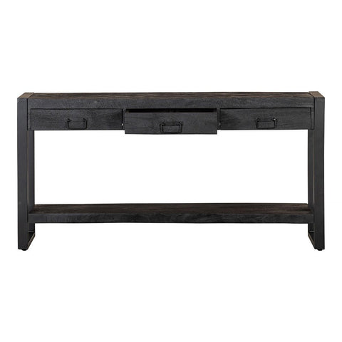 Mangohouten Sidetable Atlanta Black 3 lades 150 cm Mahom