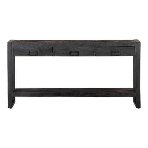 Mangohouten Sidetable Atlanta Black 3 lades 150 cm Mahom