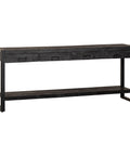 Mangohouten Sidetable Atlanta Black 4 lades 180 cm Mahom